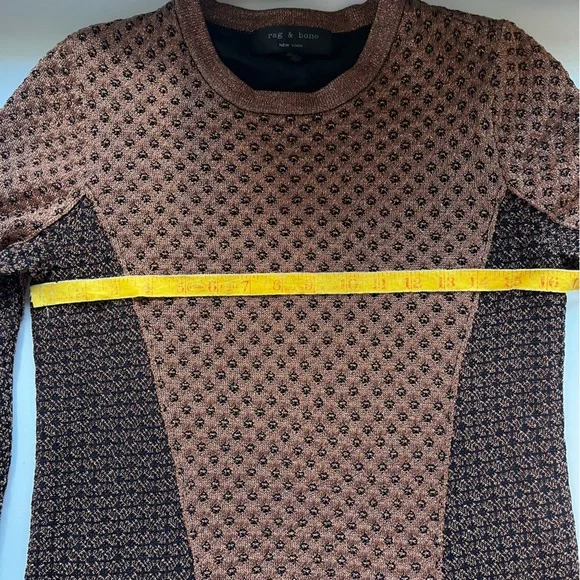 Rag & Bone - Amanda Metallic Crewneck Sweater - copper/brown/black - size M - Picture 8 of 9